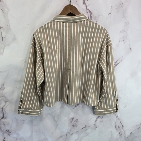 Everlane Shirt Womens Small Brown Button Up Woven Pajama Silky Cotton Cr… - Picture 5 of 13
